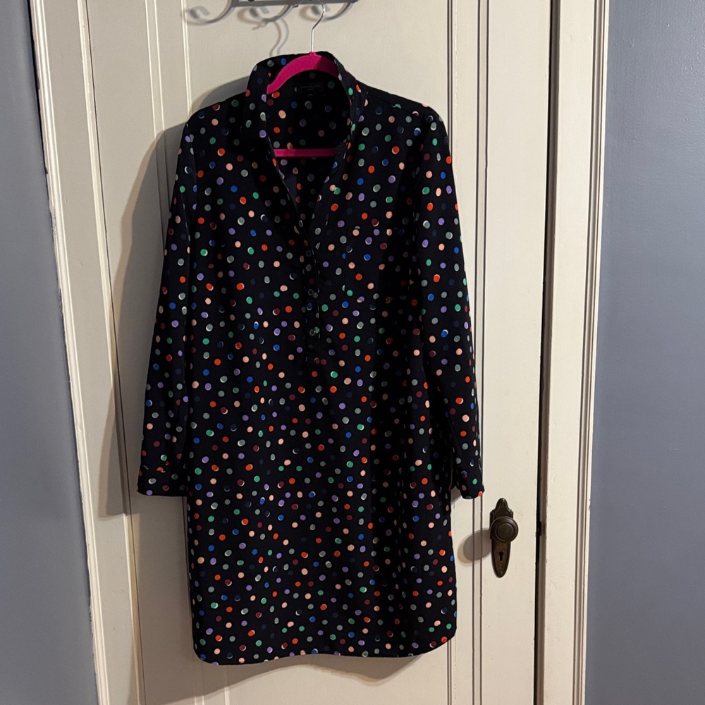 The Limited Navy Dress with Multicolor Dots